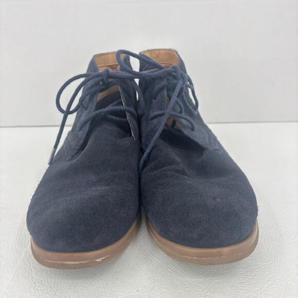 Franco Sarto Boots Size 6.5 Blue Suede Percy Chukka Ankle Bootie Leather Lace Up - Picture 3 of 8